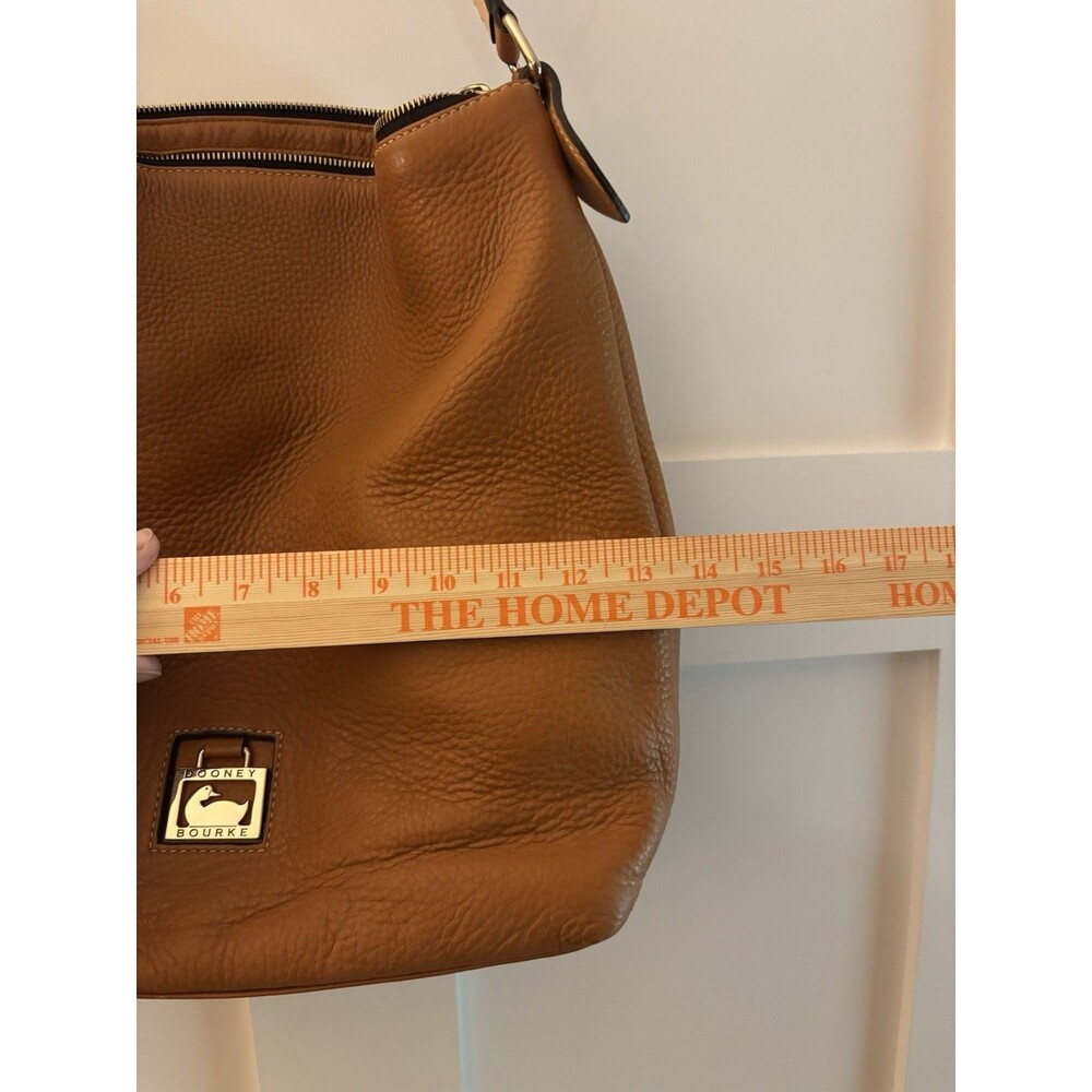 Dooney & Bourke Pebble Leather Hobo Shoulder Bag Brown Cognac Large Purse - Picture 6 of 7